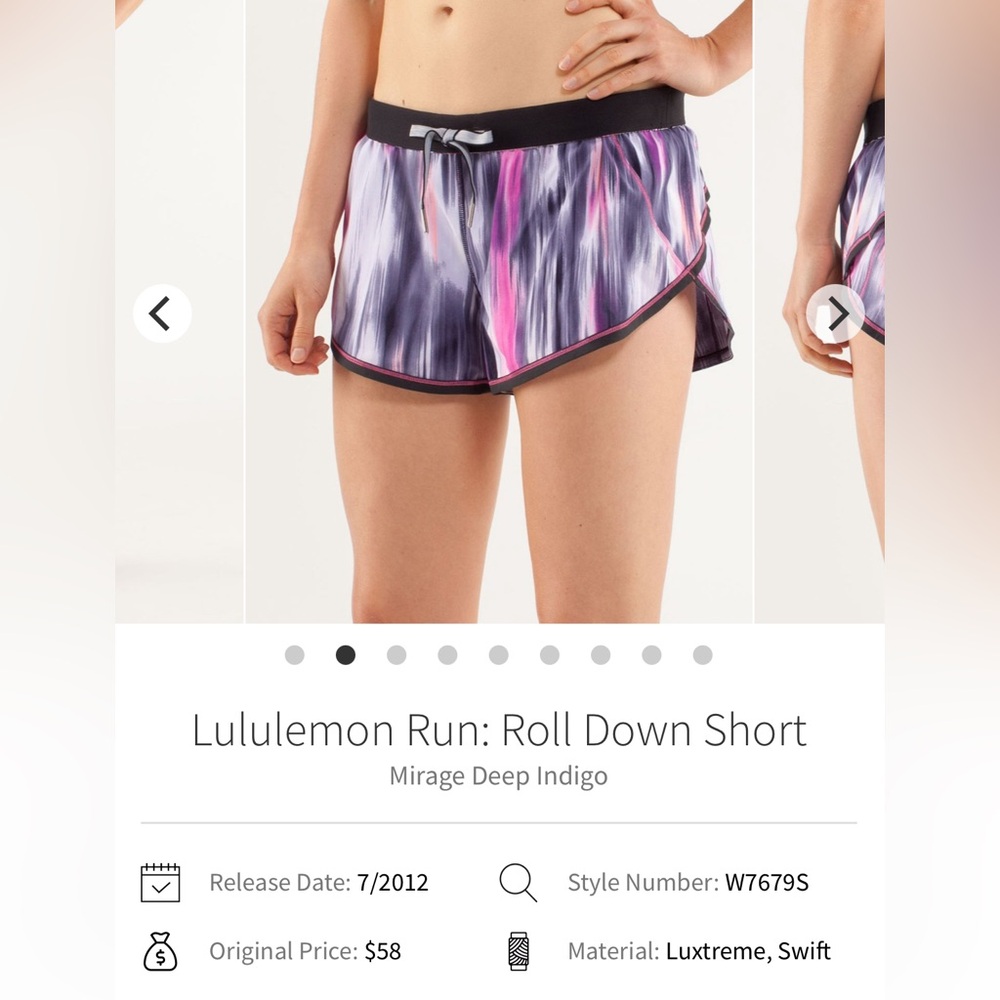 Lululemon roll down mirage shorts